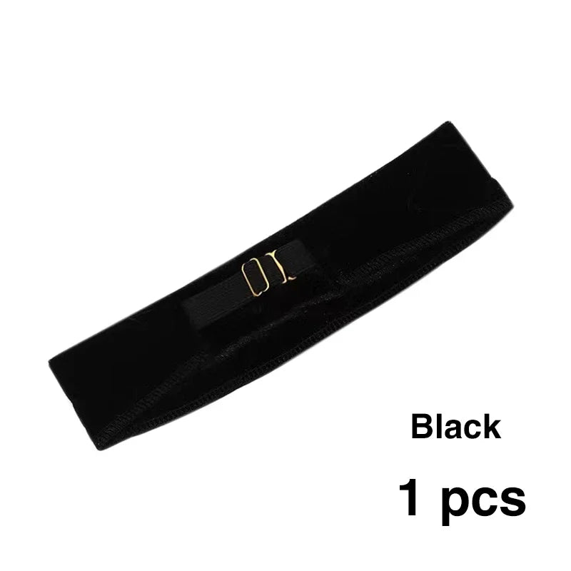 Yajukai Wig Grip Headband Adjustable Elastic Band Velvet Scarf No Qme black 1pcs