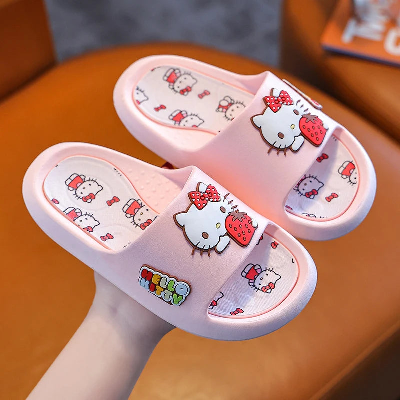 Hello Kitty Kuromi Cartoon Flip-Flops Cute, Non-Slip Flip-Flops for Students Melody Lightweight Home and Bathroom Flip-Flops Qme