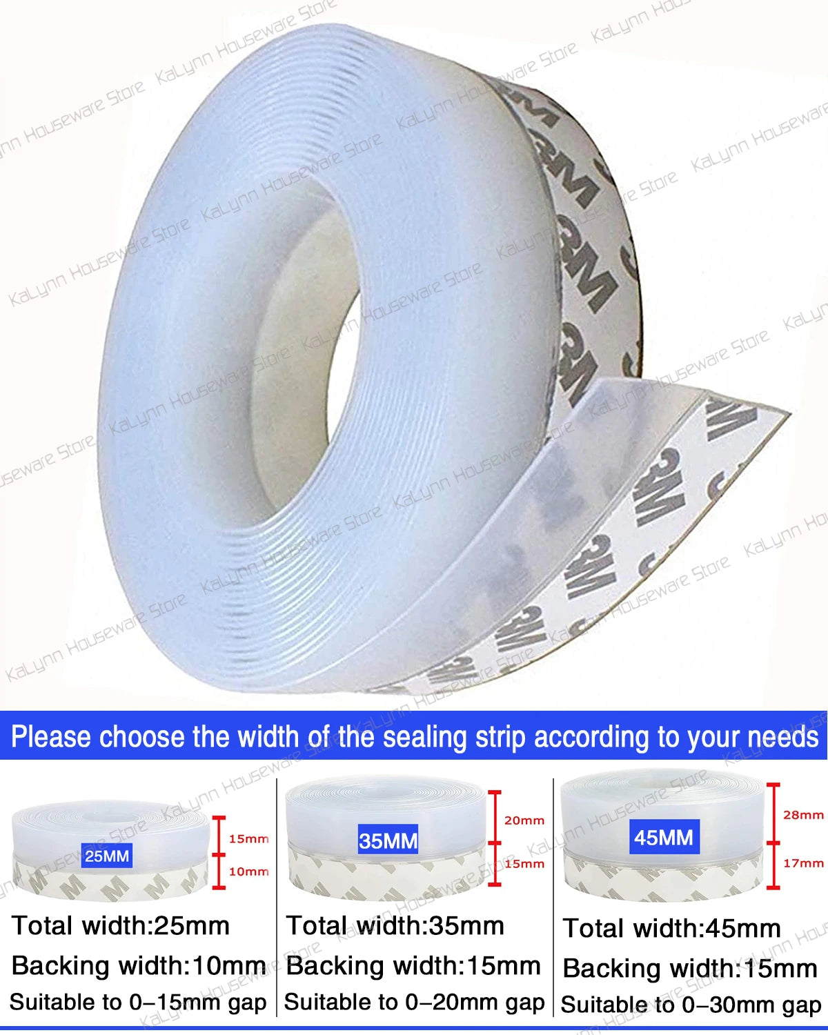 5M-10M Door Bottom Seal Strip Weather Window Rubber Weatherstrip Qme Translucide 5 Meters 35mm Width
