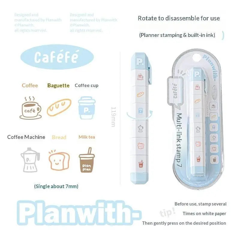 Cute Kawaii Multilink Mood Stamp Lightweight INS Decor Journal Qme A1