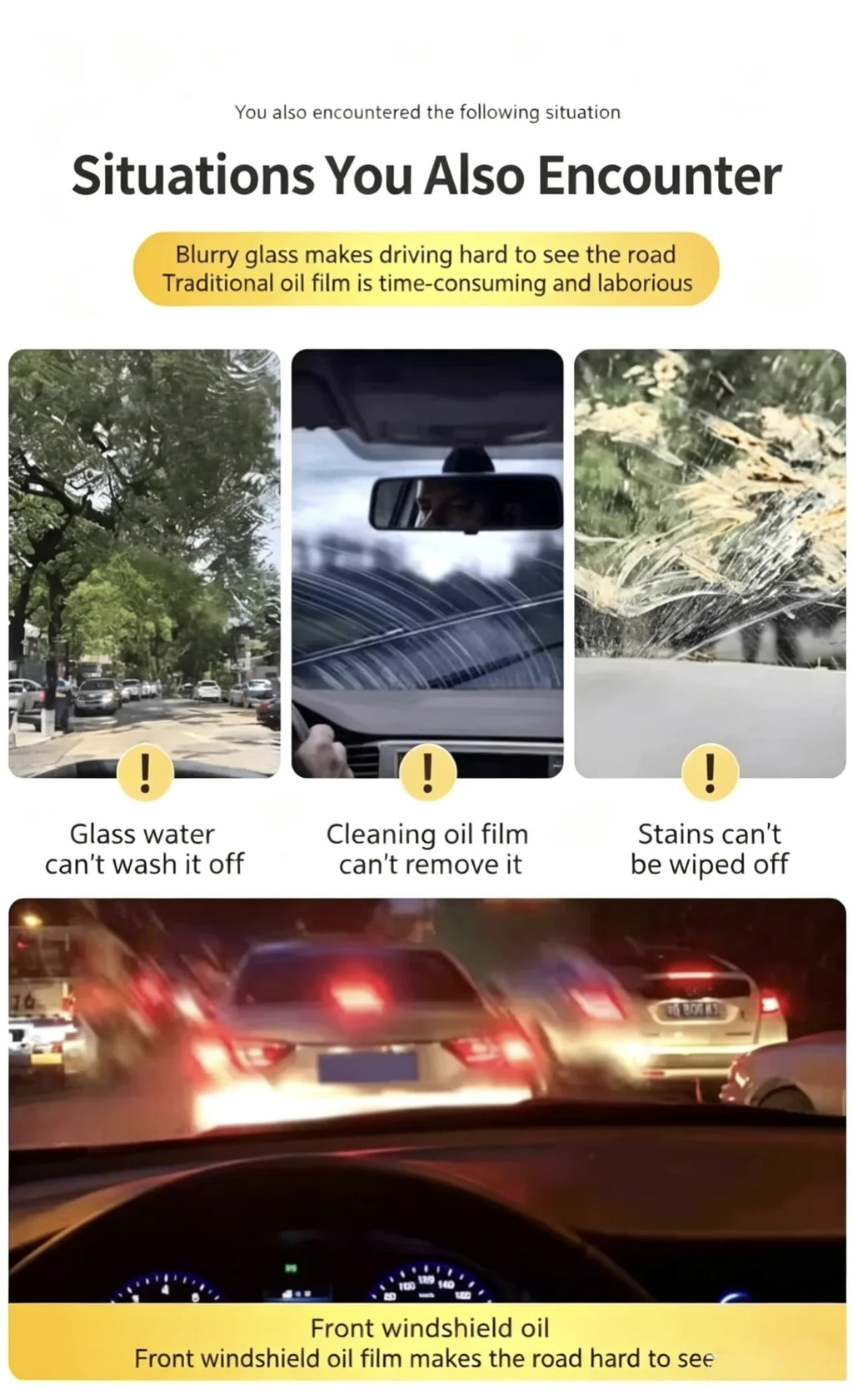 Highly concentrated car glass oil film remover, used to remove oil film from the windshield, side windows, and rearview mirrors, Qme