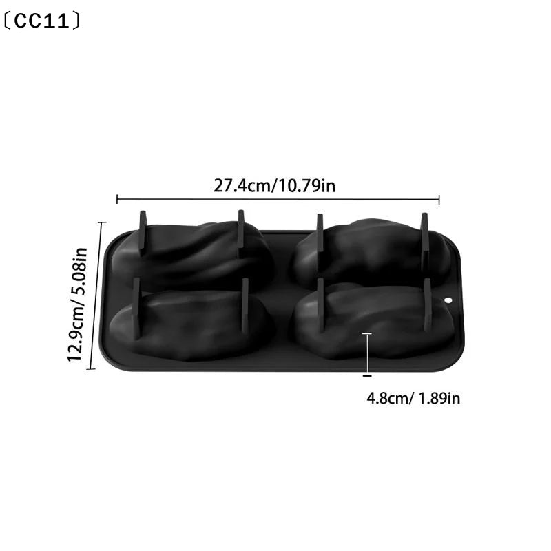 4-Cell Pistachios Design Silicone Mold Mousse Chocolate Cake Mould Qme