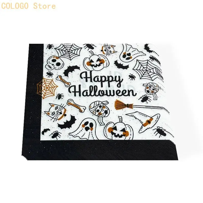 Halloween Paper Napkins Party Supplies Disposable Tableware Event Qme