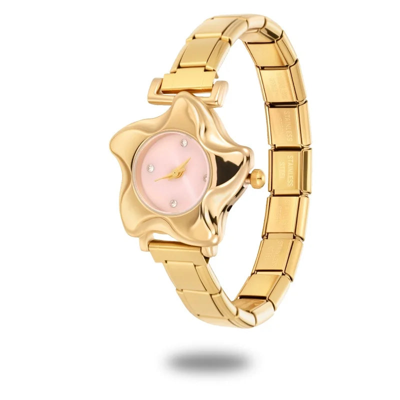 Fashion Stainless Steel Ocean Series Seashell Starfish Watch Bracelet