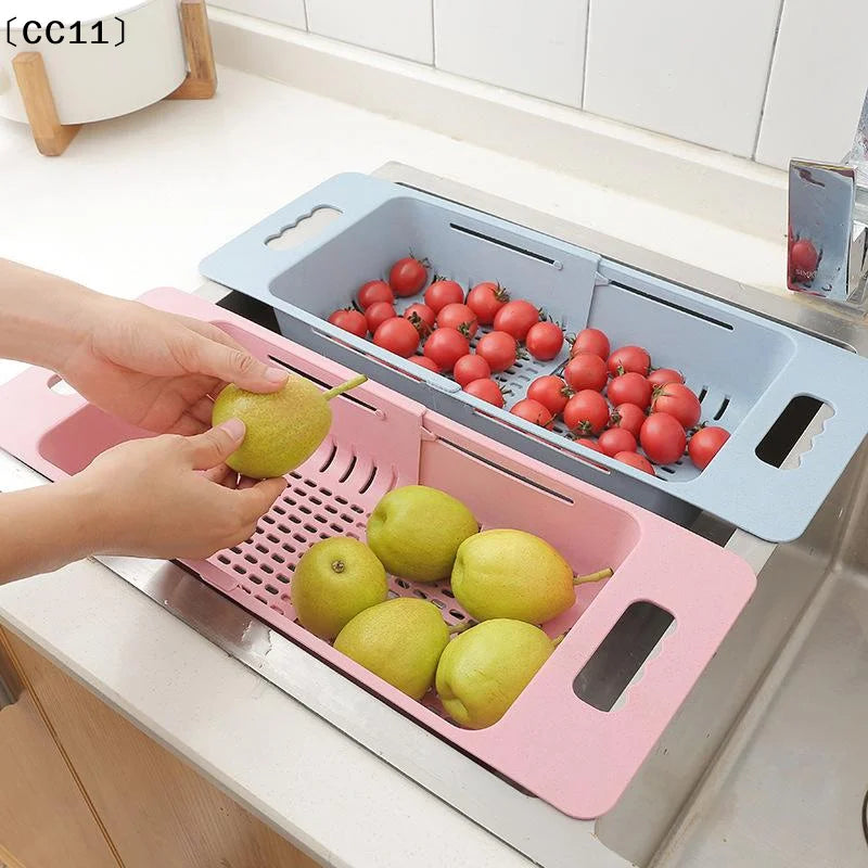 Retractable Kitchen Vegetable Fruit Washing Rack Extendable Qme