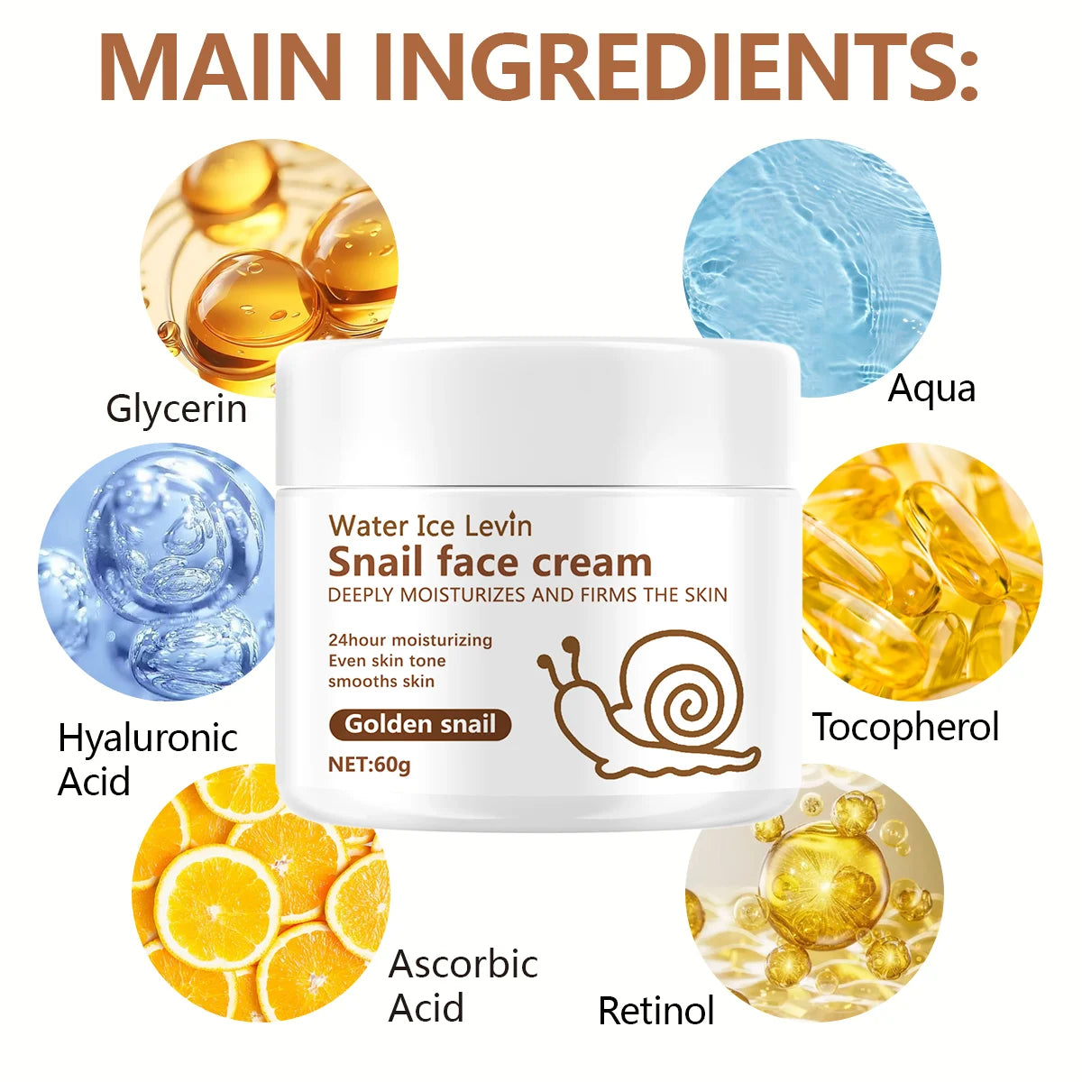 Snail Anti-aging Cream Collagen Moisturizing Nourish Repair Face Damaged Lift Firm Smooth Bright Whitening Skin Care Qme