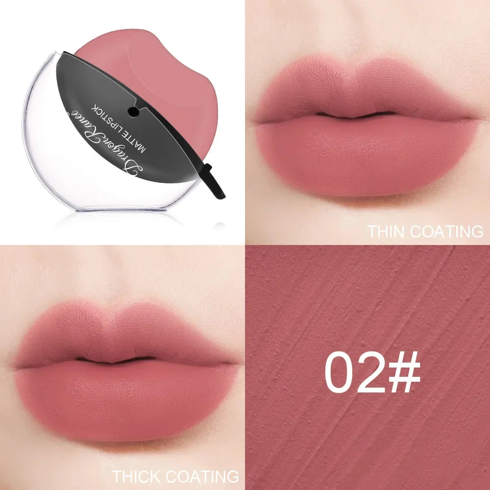 Color Changing Lazy Lipstick Squeeze Into Lips Makeup Lip Gloss Matte Waterproof Long Lasting Non-stick Cup Tint Balm Cosmetic Qme 02 matte