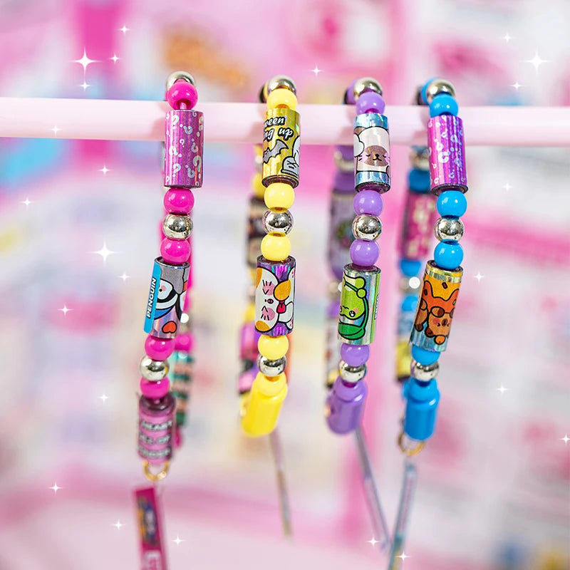 Kawaii Sticker Bead Bracelets for Creative Scrapbooking, Collage, Craft, Office, Phone Cases, Planner & Gifts Qme