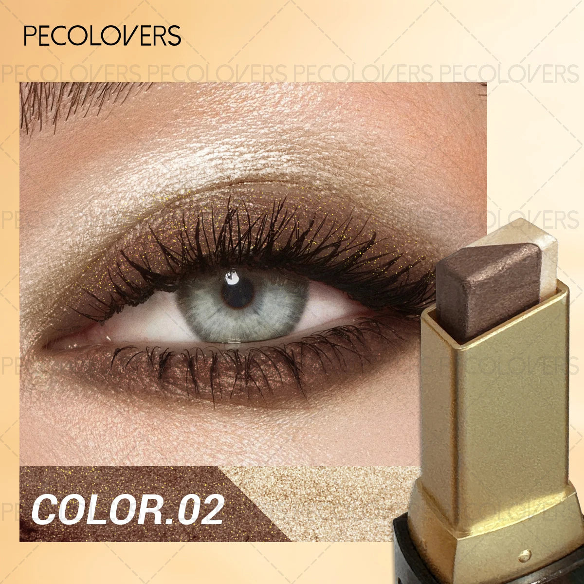 1PC Lazy Two-color Eye Shadow, Eye Highlight, Brighten Eyes, A Must-have for Beginners, Waterproof, Eye Cosmetics Qme 02