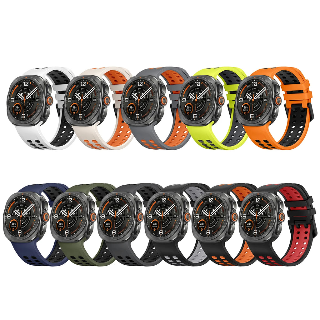 Silicone Band for Samsung Galaxy Ultra/Ultra 2 47mm Sport Breathable WristStrap for Galaxy Watch Ultra2026 Watchband Accessories Qme