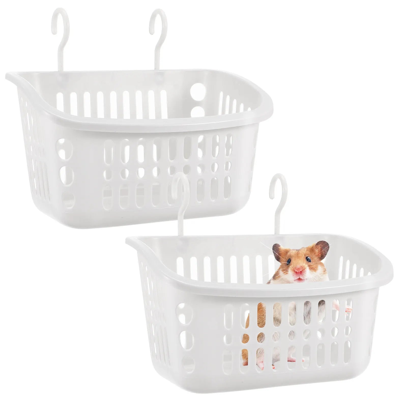 2Pcs Hamster Hanging Beds Plastic Nest Small Pet Sleeping Basket Breathable Mesh Rat Cage Accessories Rat Cage Accessories Qme