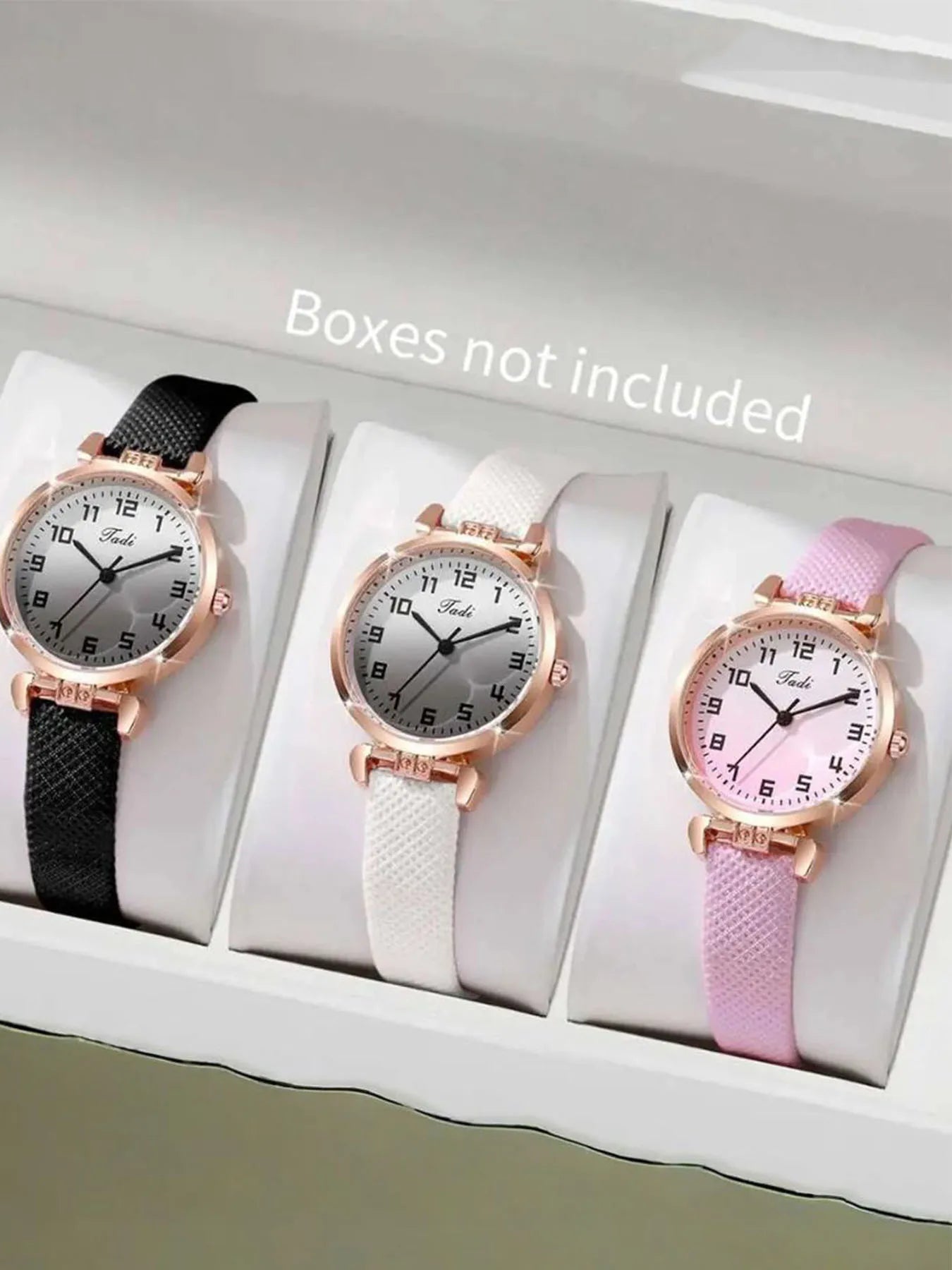 3/5-piece watch set for female niche, small and fresh students, gradient color, artistic style, digital scale women's watch Qme others No