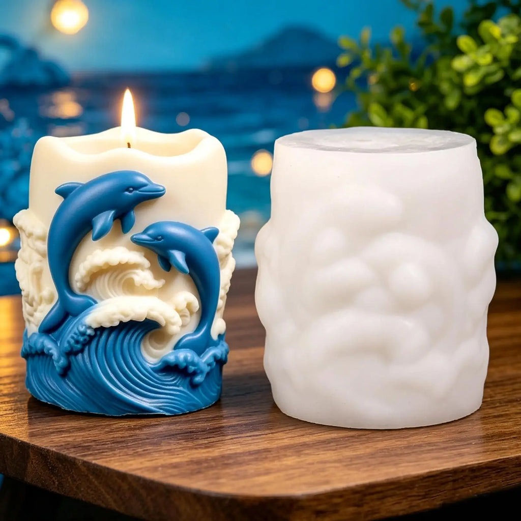 Dolphin Candle Mold 3D Realistic Novelty Reusable Silicone Craft Qme