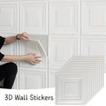 Warm Indoor Foam Wallpaper 35cmx35cm Self Adhesive Anti-collision Waterproof Wall Sticker Ceiling Bedroom Wall Art Decor Qme 35cmX35cm 20pcs white