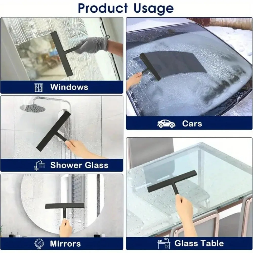Shower Squeegee Household Window Glass Cleaning Scraper with Silicone Holder Bathroom Mirror Wiper Scraper Bathroom Accessories Qme