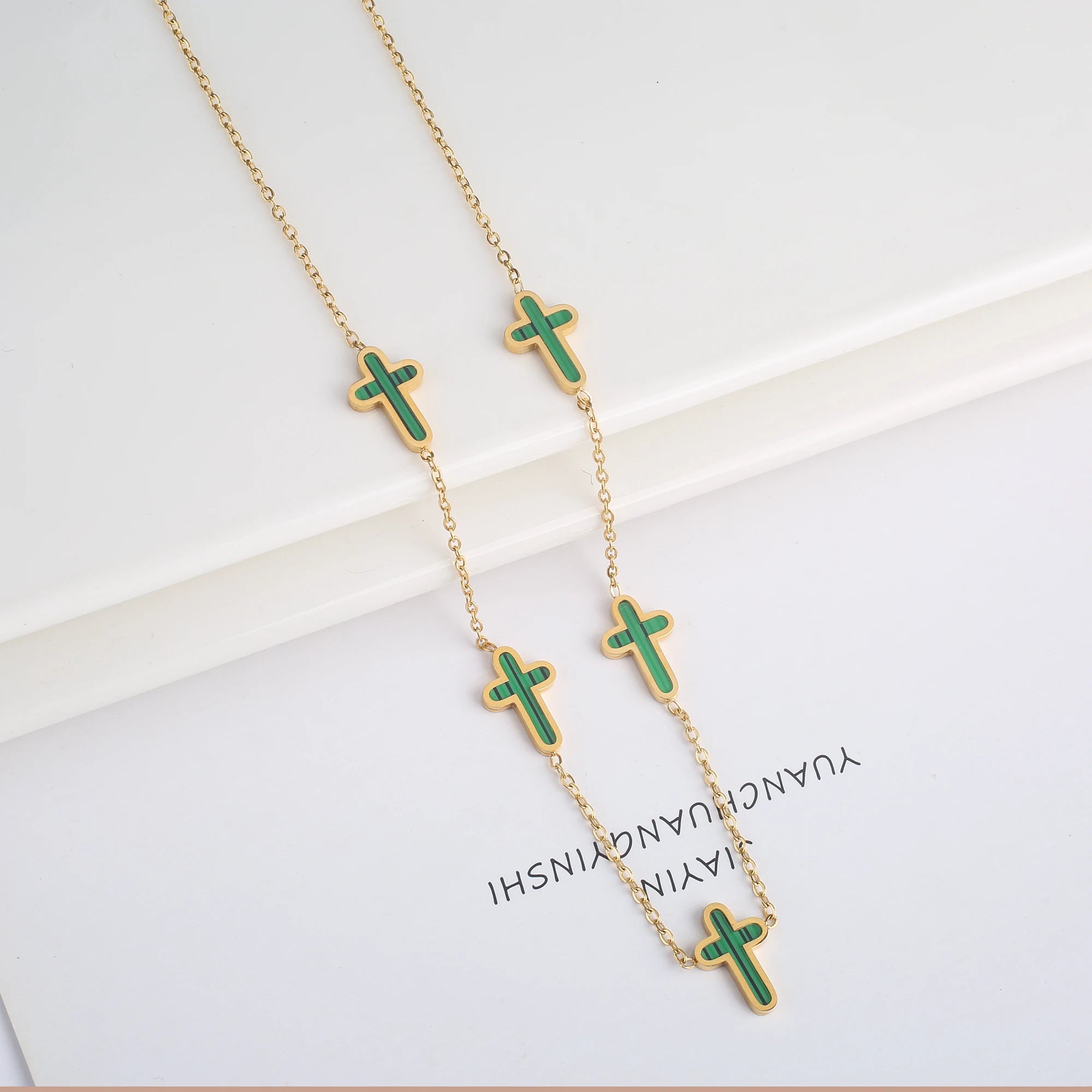INS Hot Sale Charms Stainless Steel Shell Cross Necklace Jewelry Set Bracelet Earrings Luxury for Party Daily Wear Jewelry Gift Qme Necklaces 6