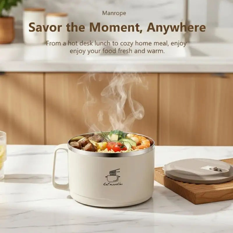Stainless Steel Large Capacity Noodle Bowl Lid Durable Kitchen Dining Qme