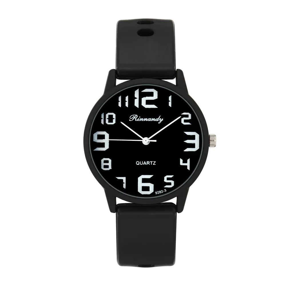 Reloj Mujer Fashion Women Silicone Quartz Watch Ladies Clock Trend Students White Jelly Watches Gifts for Girls Relogio Feminino Qme Black