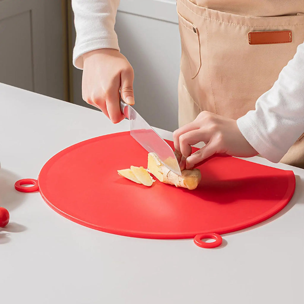 Cutting Board Silicone D-shaped Mat Kids Food Prep Chopping Vegetable Qme