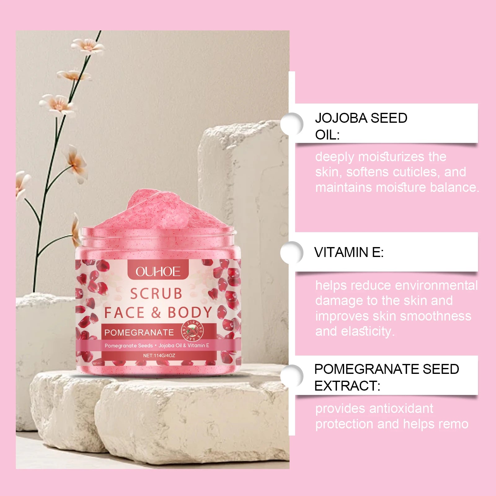Exfoliating Scrub Deep Cleansing Skin Removing Dirt Refreshing and Skin Suitable for Many Skin Suitable for Both Men and Women Qme