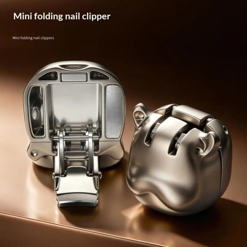 Mini Dog Head Keychain Foldable Nail Cutter Stainless Steel Clippers Qme