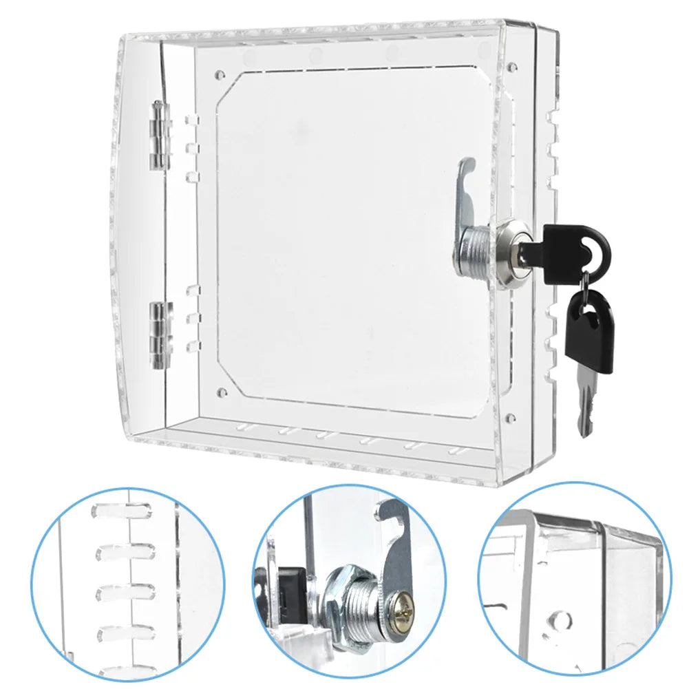 Transparent Thermostat Cover With Lock Acrylic Thermostat Lock Box With 2 Keys Ac Lock Box Cover Thermostat Guard For Home Qme Default Title