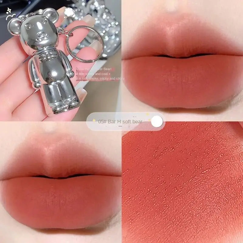 Keychain Pendant Cartoon Bear Lip Glaze Gentleman Velvet Mud Matte Qme A8-300-05