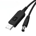 6pcs 5.5*2.1mm WiFi To Powerbank Cable Connector DC 5V To 12V USB Cable Boost Converter Step-up Cord for Wifi Router Modem Fan Qme 5V to 12V 1m