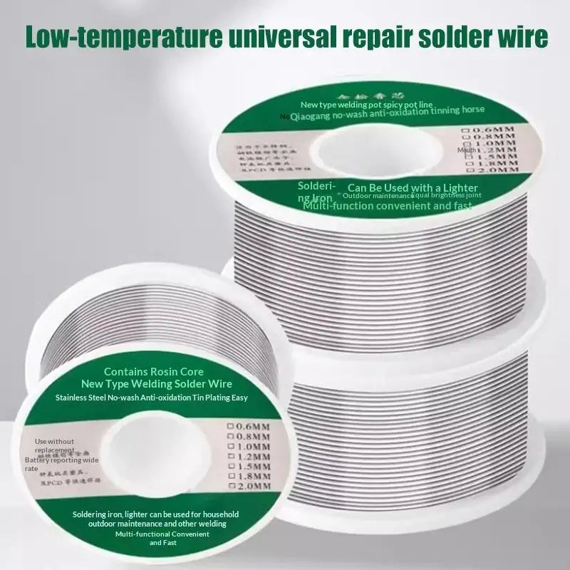 20/100g Low Temperature Solder Wire - Easy Melt Silver Cored Welding Rod, No Flux Soldering Wire for Electronics & Phone Repair Qme