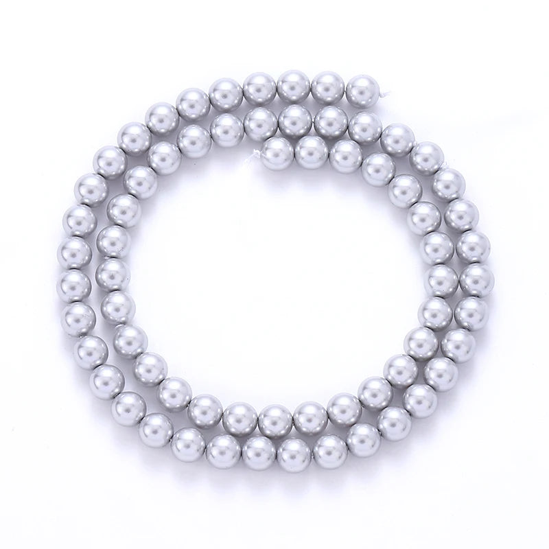 6mm Round Glass Pearl Beads Glass Round Tiny Craft Loose Spacer Beads for DIY Craft Necklaces Bracelets Jewelry Making Qme Color 9 6mm-70pcs