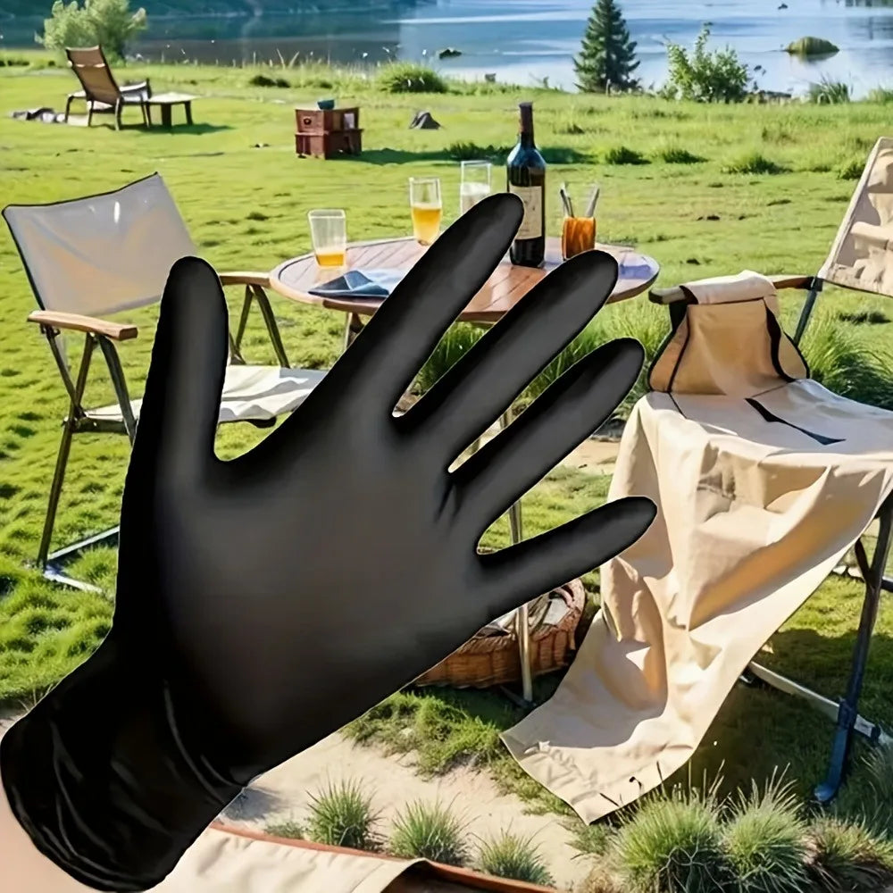 50/100Pcs Disposable Nitrile Gloves,Durable Household Cleaning Gloves,Garden Planting and Digging Non-slip Dirt-resistant Gloves Qme