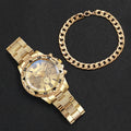 4PCS/Set Fashion Couple Watches Luxury Men Business Watch Dial Women Quartz Wristwatch Bracelets Set（Without Box） Qme 2PCS Kit No Box No
