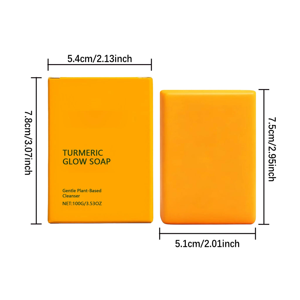 Turmeric Glow Soap Dark Spot Acne Removal Brightening Face Body Soap Even Skin Tone Moisturizing Deep Cleansing Nourishing Bar Qme