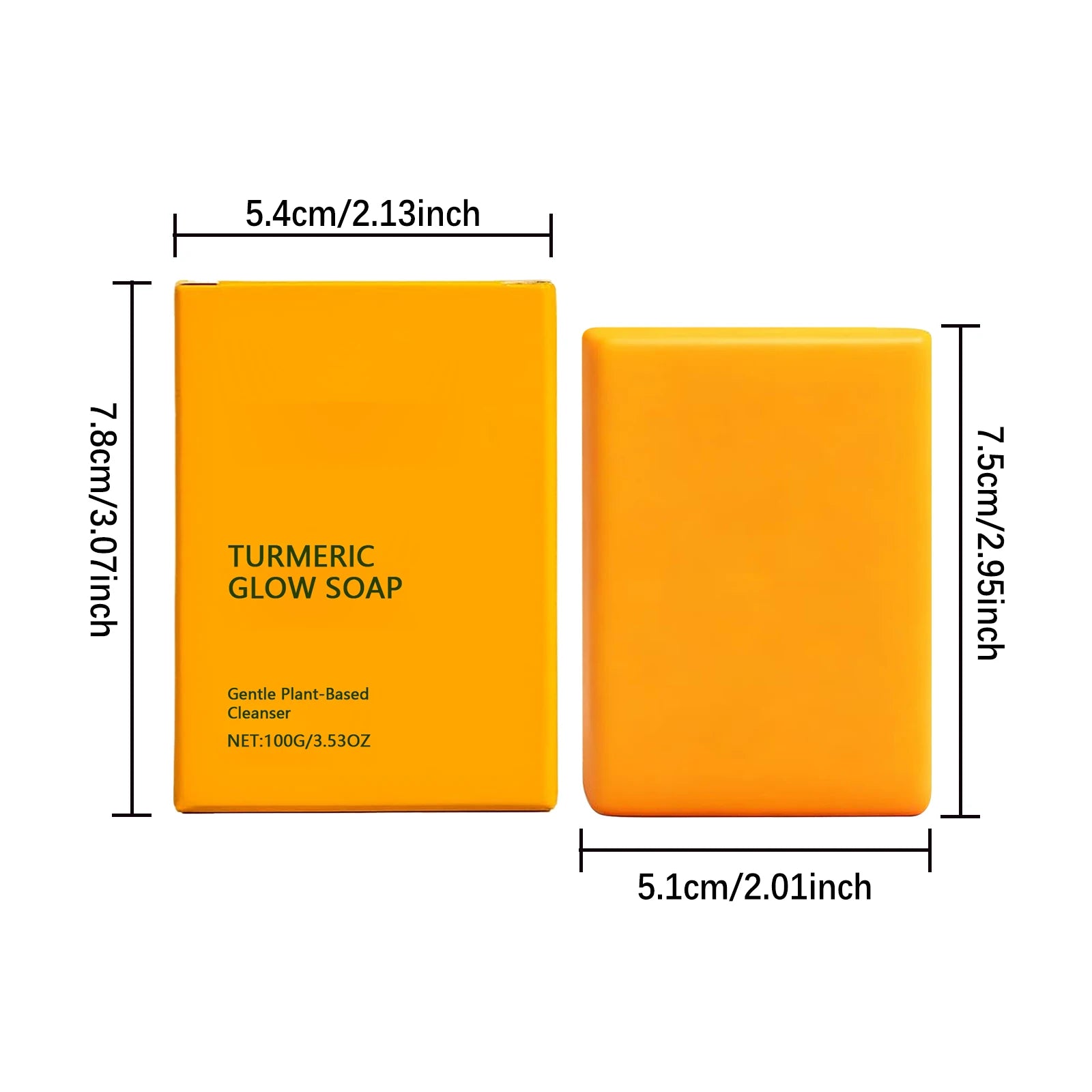 Turmeric Glow Soap Dark Spot Acne Removal Brightening Face Body Soap Even Skin Tone Moisturizing Deep Cleansing Nourishing Bar Qme