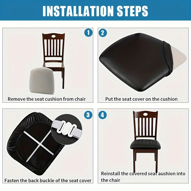 Dining table and chair covers - Detachable seat covers for dining chairs, suitable for use in restaurants, kitchens, hotels Qme