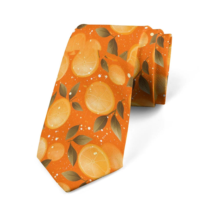 Strawberry Grape Peach Pattern Tie Interesting Fruit 3 Printed Men's Qme style4