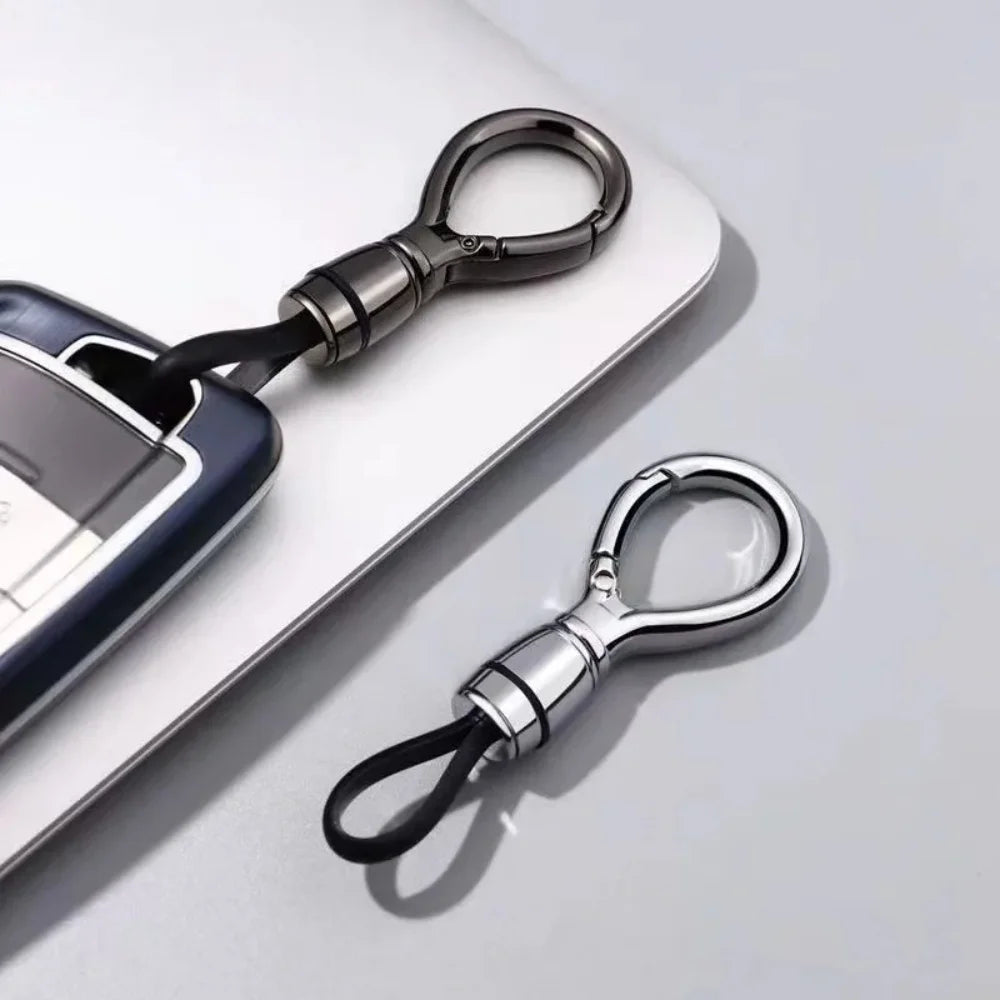 Men Car Key Chain Keyring Key Holder Strap with Metal Ring Minimalist Keychain Accessories for Car Keys Anti-Loss Key Organizer Qme