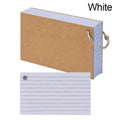 50PCS Binder Horizontal Line Memo Book Loose-Leaf Index Cards Flash Cards Small Revision Cards for Study Office Note Pads Qme White