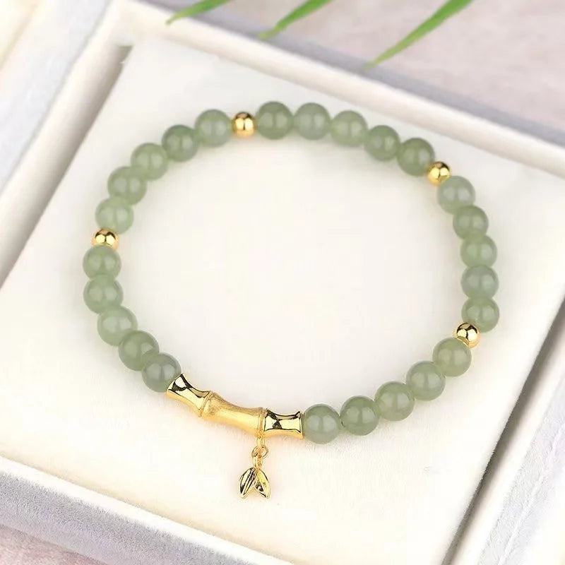 b05 Court Retro Lucky Imitation Hotan Jade Bracelet Vintage Light Luxury Handmade Jewelry Bracelet Women's Girls Jewelry Gift Qme