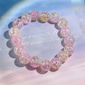 Chinese Imitation Bodhi Plate Playing Bracelet Girl Gradient Glass Bead Bracelet for Unisex Present DIY Jewelry Wholesale Qme pink yellow 10mm