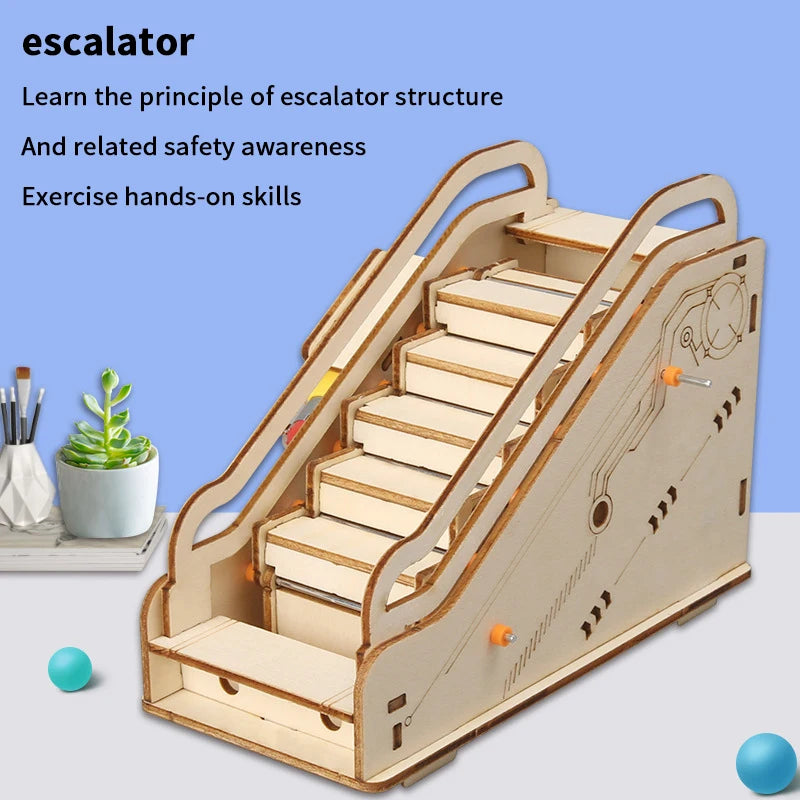 School Physics Equipment DIY 3D Wood Escalator Science Experiment Qme Default Title