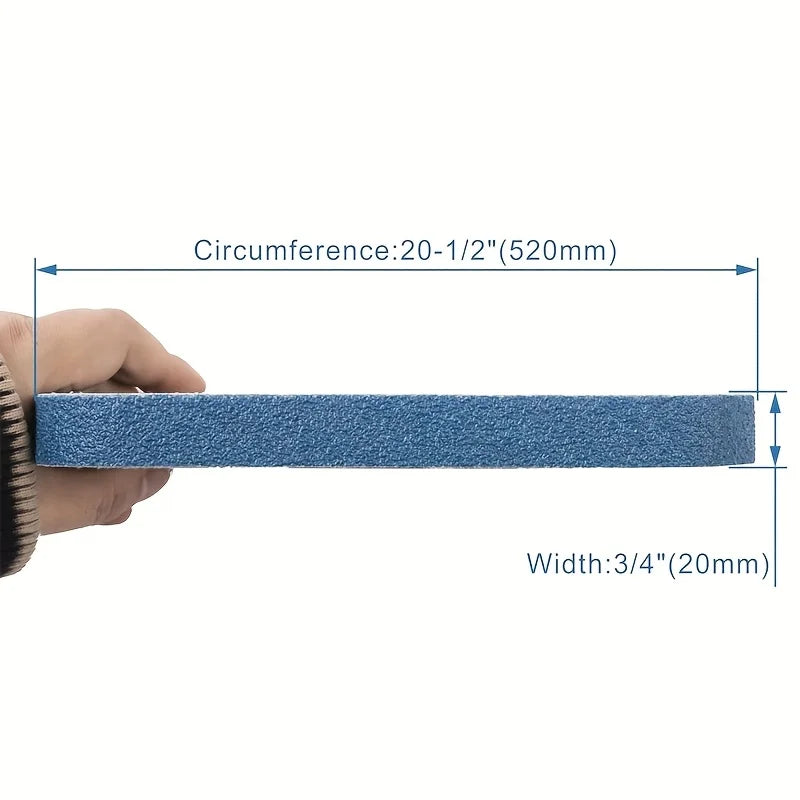 10/20 piece sanded belt, 20 x 520 mm, 40/60/80/120 grains, zirconia corundum for wood, metal, stainless steel, automotive and fu Qme