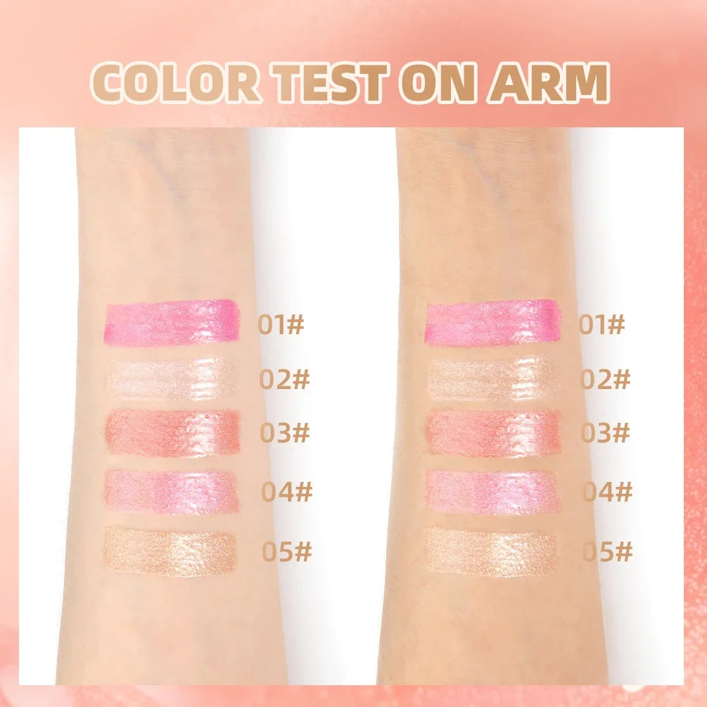 QIBEST Glitter Metallic Lip Glaze Shiny Long Lasting Shimmer Lip Gloss Moisturizing Liquid Lipstick Makeup Lip Tint For Women Qme