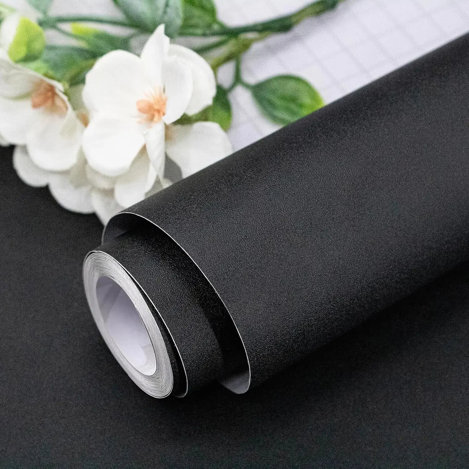 55cm Matte Black Solid Color Wallpaper Dirt Resistant Moisture Proof Waterproof Wallpaper Home Renovation Paper Qme