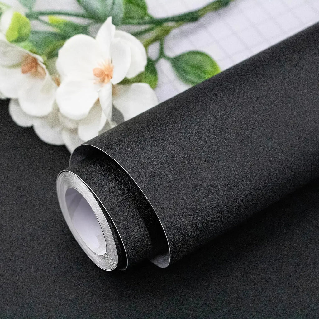 55cm Matte Black Self-Adhesive Wallpapers Stickers for Living Room Furniture Wall Kitchen Cabinets Home Decor Qme