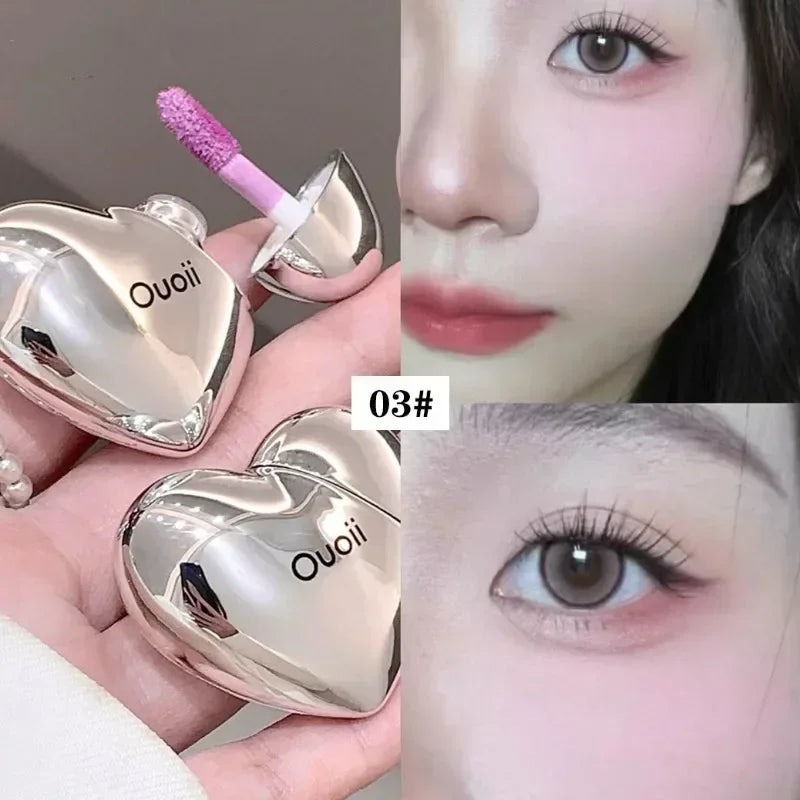 Matte Glitter Face Liquid Blusher Smooth Cheek Eye Mousse Blush Highlighter Stick Rouge Multi-purpose Waterproof Contour Makeup Qme 03 lavender