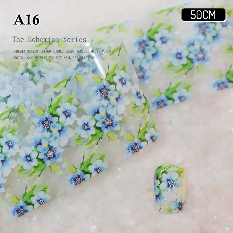 4 Rose Flower Nail Transfer Foils Paper DIY Art Sliders Salon Use