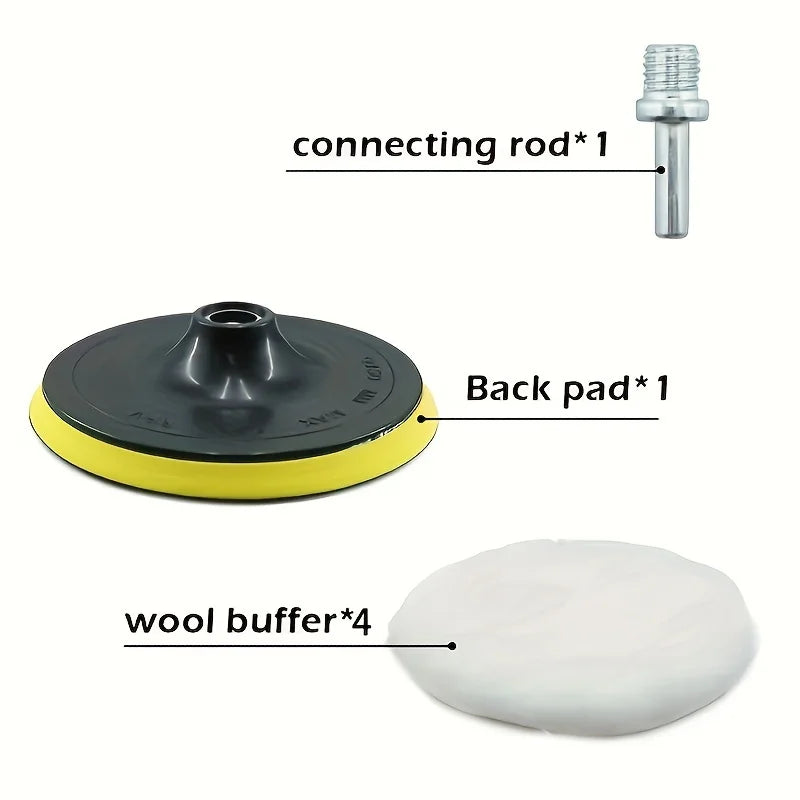 6-Piece Industrial Polishing Kit Polishing Pad Car Waxing Sponge Disc Car Paint Care Car Gadgets Qme