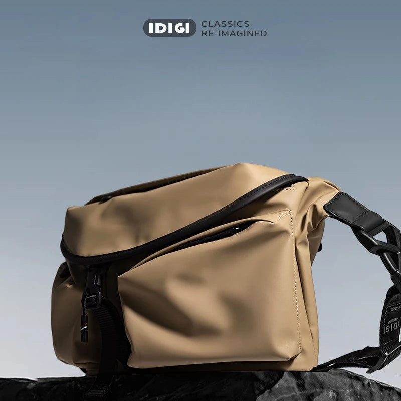 Lightweight PU Waterproof Crossbody Bag Stylish Street Commute Sling Qme