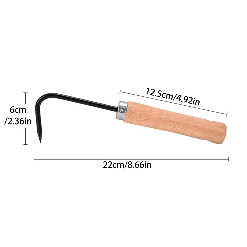 1PC Single Claw Hook Soil Loosening Tool Root Hook Garden And Gardening Tool Pot Bonsai Maintenance Root Picker Grass Puller Qme black